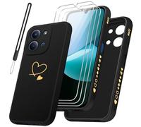 jrester Cover per Xiaomi Redmi 15C 4G/5G/Poco C85 EU Version（Non per Global Version con 3 Pezzi Vetro Temperato Pellicola Protettiva + 1 Cordone, Morbido TPU, AntiGraffio e Antiurto Custodia (Nero)