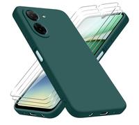 jrester Cover per Xiaomi Redmi A5 4G EU Version（Non per 5G/4G Global Version con 3 Vetro Temperato Pellicola Protettiva, Verde Morbido Silicone Protettiva Custodia per Xiaomi Redmi A5 4G