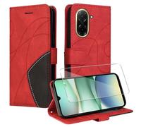 jrester Cover per Xiaomi Redmi A5 4G EU Version(Non per 5G/4G Global Version, PU Pelle Portafoglio Libretto Flip Protettiva Custodia con 1 pezzo Vetro Temperato Pellicola Protettiva - Rosso
