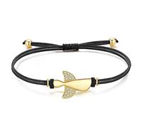Jrêveinfini Angelo Custode Bracciale Donna Oro Argento 925, Bracciale Portafortuna Bambina, Bracciale Natale Mamma Corda Amicizia, Regalo Battesimo Natale Compleanno Donna Bambina