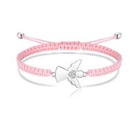 Jrêveinfini Angelo Custode Bracciale Donna Ragazza Bambina Argento 925, Regalo Cresima Comunione Bambina, Personalizzato Bracciale Portafortuna Donna Corda Amicizia Mamma Figlia Sorella Maestra Zia