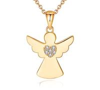 Jrêveinfini Angelo Custode Collana Bambina Donna Oro Argento 925, Personalizzata Collana Donna Amicizia Mamma e Figlia, Idee Regalo Battesimo Originali Donna Compleanno Bambina Mamma