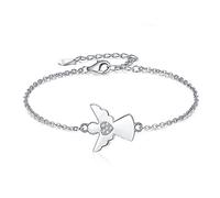 Jrêveinfini Bracciale Angelo Custode in Argento Sterling 925 con Incrostazioni di Zirconi - Cresima per Donne e Ragazze, Bracciale Portafortuna Bambina con Portagioie