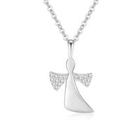 Jrêveinfini Collana Angelo Custode in Argento 925 con Ali Incastonate di Zirconi - Eleganza e Protezione per Donne e Ragazze, Collana Portafortuna Bambina con Portagioie Regalo