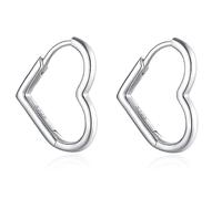 Jrêveinfini Cuore Orecchini Cerchio Donna Argento 925, Anallergici per Bambina e Ragazza, Senza Nichel, Regalo Natale Compleanno Con Scatola