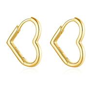 Jrêveinfini Cuore Orecchini Cerchio Donna Oro Argento 925, Anallergici Bambina Ragazza, a Cerchio Senza Nichel, Regalo Natale Compleanno