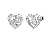 Jrêveinfini Cuore Orecchini Donna Argento 925, Orecchini Anallergici Donna Bambina Ragazza Senza Nichel, Regalo Donna Compleanno Mamma Migliore Amica Sorella