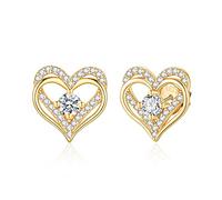 Jrêveinfini Cuore Orecchini Donna Oro Argento 925, Anallergici Bambina Ragazza Senza Nichel, Regalo Compleanno Mamma Migliore Amica Sorella