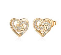 Jrêveinfini Cuore Orecchini Donna Oro Argento 925, Orecchini Anallergici Donna Bambina Ragazza Senza Nichel, Regalo Donna Compleanno Mamma Migliore Amica Sorella