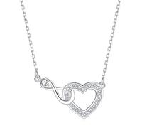 Jrêveinfini Infinito Collana Donna Argento 925, Personalizzata Cuore Collana Girocollo Gioielli Bambina Amicizia Lunga, Collana Mamma e Figlia, Idee Regalo Donna Compleanno Bambina Amica