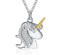 Jrêveinfini Unicorno Collana Bambina Donna Argento 925, Personalizzata Collana Donna Amicizia Mamma e Figlia, Idee Regalo Originali Donna Compleanno Bambina Mamma