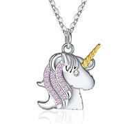 Jrêveinfini Unicorno Collana Bambina Donna Argento 925, Personalizzata Collana Donna Amicizia Mamma e Figlia, Idee Regalo Originali Donna Compleanno Bambina Mamma