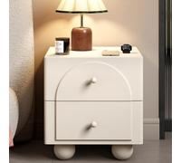 JRHTD 50 * 35 * 43cm Comodino in Legno, Tavolino da Divano Salotto 2 cassetti for spazi ridotti, montaggio è richiesto(Wit)