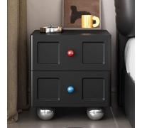 JRHTD Comodino in Legno, Tavolino da Divano Salotto 2 Cassetti for Camere da Letto e Soggiorni, Comodino Camera da Letto(Nero)
