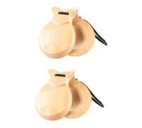 Jrifedptry 1 paio di nacchere spagnole per flamenco, circa 8,8 x 6,5 x 3 cm, tradizionali nacchere a percussione in legno (colore legno)