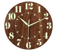Jrifedptry 1 PCS 30,5 cm silenzioso senza ticchettio a batteria Orologio da parete Glow in Dark Orologio da parete in legno di colore fibra illuminato orologio da parete decorazione per camera da