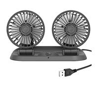 Jrifedptry 1 pezzo multi-funzione doppia testa ventilatore elettrico auto ventilatore camion forte vento interfaccia USB