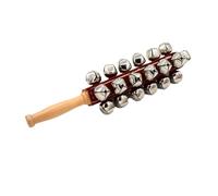 Jrifedptry 1 PZ Mano JingleBells Hand Sleigh Bells Legno Shaker Jingle Bells Stick Musical Percussione Campane per Casa Vacanza