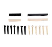 Jrifedptry 1 set di perni per ponte in ABS bianco e nero e sella, parti di ricambio per chitarra acustica