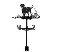 Jrifedptry 1 set di segnavento a forma di banderuola in metallo per cani, con sagoma decorativa per giardino, indicatore di direzione del vento, colore nero, per esterni