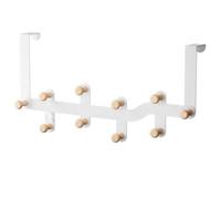 Jrifedptry 10 ganci in legno da appendere sopra la porta, per casa, bagno, organizer per vestiti, cappotti, cappelli, appendiabiti da appendere alla porta, facili da installare, colore nero