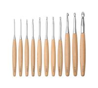 Jrifedptry 11 uncinetti da 3,0 mm-12 mm con manico in legno