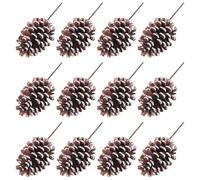 Jrifedptry 12 pezzi di pigne natalizie spray medie pigne con steli cablati alti 21 cm per Natale B