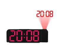 Jrifedptry 180 ° Rotazione Proiezione Sveglia 12/24H LED Digital Clock USB Carica Soffitto Proiettore Sveglia