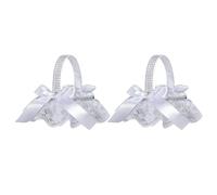 Jrifedptry 2 cestini per fiori bianchi per matrimoni, per sposa/bambini, decorazione per cerimonie nuziali, A