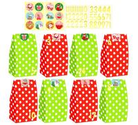 Jrifedptry 24 sacchetti di Natale sacchetti di carta rosso verde caramelle buffet sacchetti di carta per le vacanze di Natale A