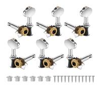 Jrifedptry 3L3R 6 pezzi 1:18 chitarra corde accordatura pioli sintonizzatore teste meccaniche manopole accordatura tasti per chitarra acustica o elettrica argento
