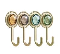 Jrifedptry 4 ganci adesivi resistenti, per montaggio a parete, ganci appendiabiti in ABS + AS ganci decorativi per asciugamani per cucina e bagno