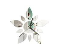 Jrifedptry 40 Cm FAI DA TE Fiore Foglia Specchio Specchio Acrilico Orologio Da Parete Adesivo Orologio Al Quarzo Orologio Decorazione Soggiorno Orologio Decorazione Della Casa Adesivo B Facile
