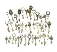Jrifedptry 46 pz/set Mix Kit Vecchio Cercando Retro Ottone Antico Bronzo Decorativo Vintage Chiave per Steampunk Charms Ciondolo Gioielli Facile Installare