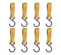 Jrifedptry 8 ganci in pelle a S a forma di S, ganci appendiabiti per appendere appendiabiti, ganci da campeggio (marrone chiaro)