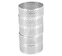 Jrifedptry Anelli forati in acciaio inossidabile, 5 pezzi, 5 cm, anelli perforati per torte e mousse, anelli rotondi per torte fai da te per pasticceria e dessert