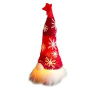 Jrifedptry Bambola di Natale con luci Rudolph, gnomo luminoso, ornamento per casa, Natale, Capodanno, rosso