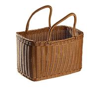 Jrifedptry Casa Cestino della spesa Cestino di verdure a mano Cestino decorativo Tessuto Cestino di composizione floreale Imitazione Rattan Picnic Bag