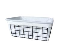 Jrifedptry Cestello in filo metallico con fodera, 1 confezione da 1 cestino per riporre oggetti, organizer per mobili da cucina A