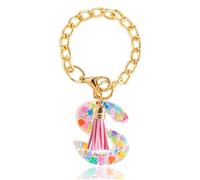 Jrifedptry Charm a forma di lettera per tazza 1 pezzo carino portachiavi con iniziale ciondolo maniglia per bicchiere da donna, S