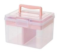 Jrifedptry Clear Craft - Scatola portaoggetti impilabile con vassoio portaoggetti in plastica, multiuso, portatile, facile da usare, rosa