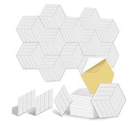 Jrifedptry Confezione da 12 pannelli acustici autoadesivi insonorizzati, pannelli fonoassorbenti in schiuma per assorbire il rumore, colore bianco, facili da installare