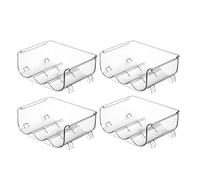 Jrifedptry Confezione da 4 organizer per bottiglie d'acqua in plastica trasparente, organizer per bottiglie d'acqua per organizzare la cucina, frigorifero, dispensa, , portabicchieri