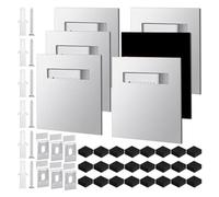 Jrifedptry Confezione da 6 appendiabiti autoadesivi, 8 x 8 cm, kit di ganci adesivi in metallo per specchi e arte da appendere