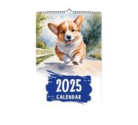 Jrifedptry Corgi, Calendario 2025 con cane, calendario da parete con simpatico Corgi, planner annuale annuale di 12 mesi, per organizzare