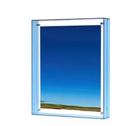 Jrifedptry Cornice per foto da 21 x 28 cm, splendida cornice galleggiante in acrilico, formato orizzontale e verticale per visualizzazione, blu, facile da installare