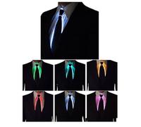 Jrifedptry Cravatta incandescente EL Wire Neon LED luminoso Haloween Natale luminoso Light Up Decorazione DJ Bar Club Stage Abbigliamento Facile da usare