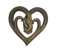 Jrifedptry Cuore che si tiene le mani decorazione da parete in finto legno a forma di cuore decorazione da parete scultura per bagno soggiorno casa