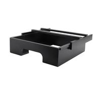 Jrifedptry Dispenser per piatti di carta da 25,4 cm, in bambù, da mettere sotto l'armadietto, per piatti in bambù, per bancone da cucina, colore nero