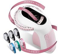 Jrifedptry E975 Stampante per etichette per goffratura 3D con 6 rotoli di nastri in rilievo, goffratrice portatile riutilizzabile rosa